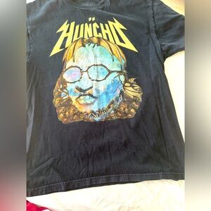 HUNCHO preowned size large black T-shirt. Some fading in‎ good use condition.